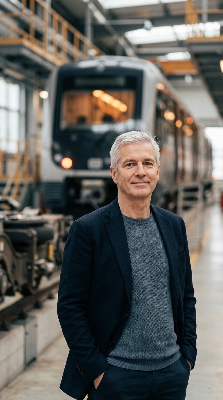 Experienced rail industry consultant in an engineering workplace