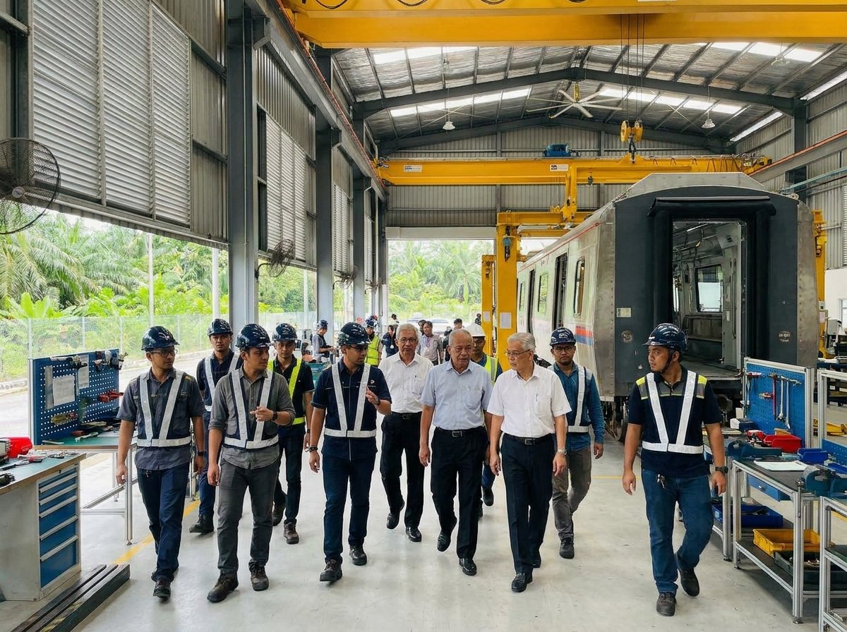 New Malaysian rail vehicle manufacturing facility during commissioning